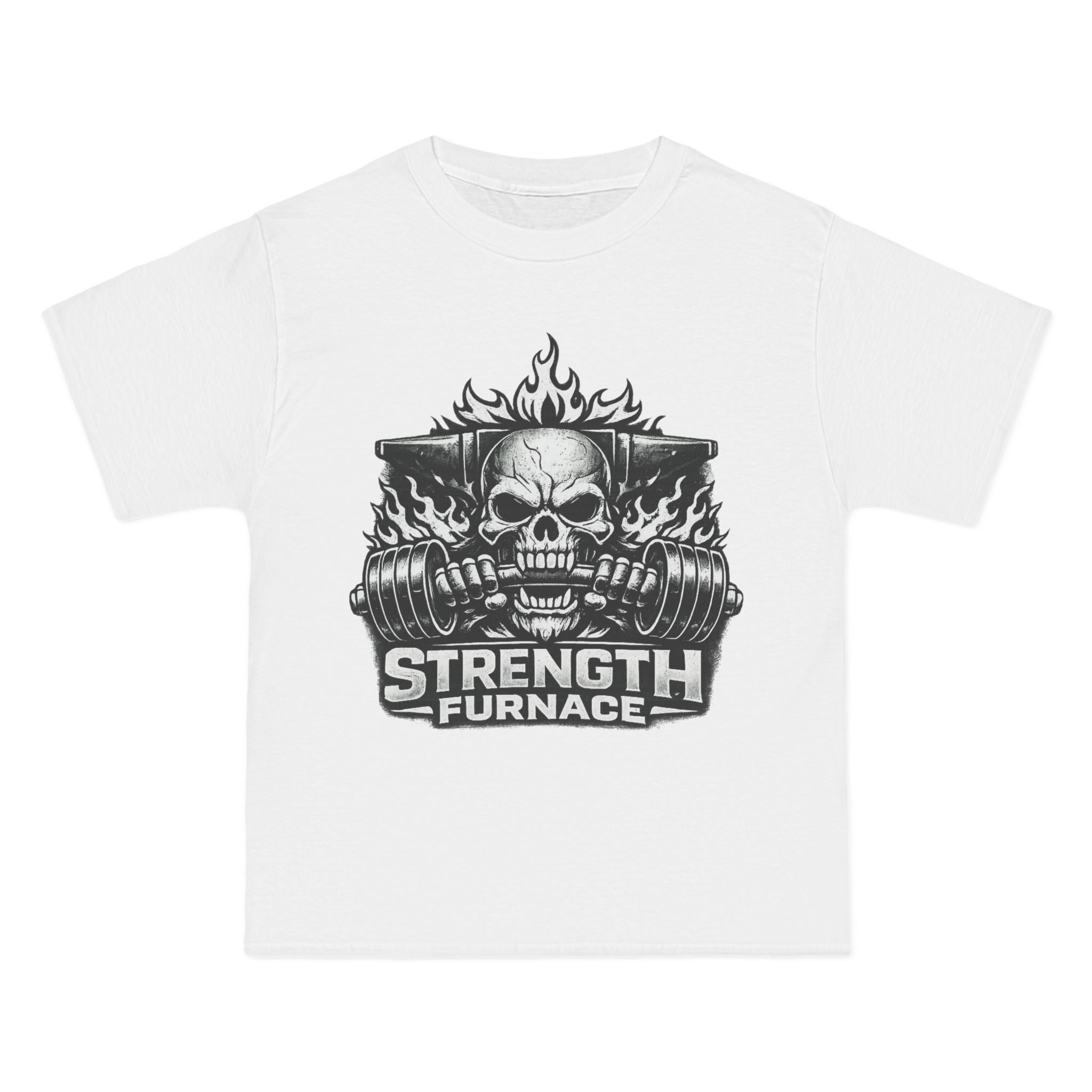 Strength Furnace Skull Gym T-Shirt — Deadlift Weightlifting Tee