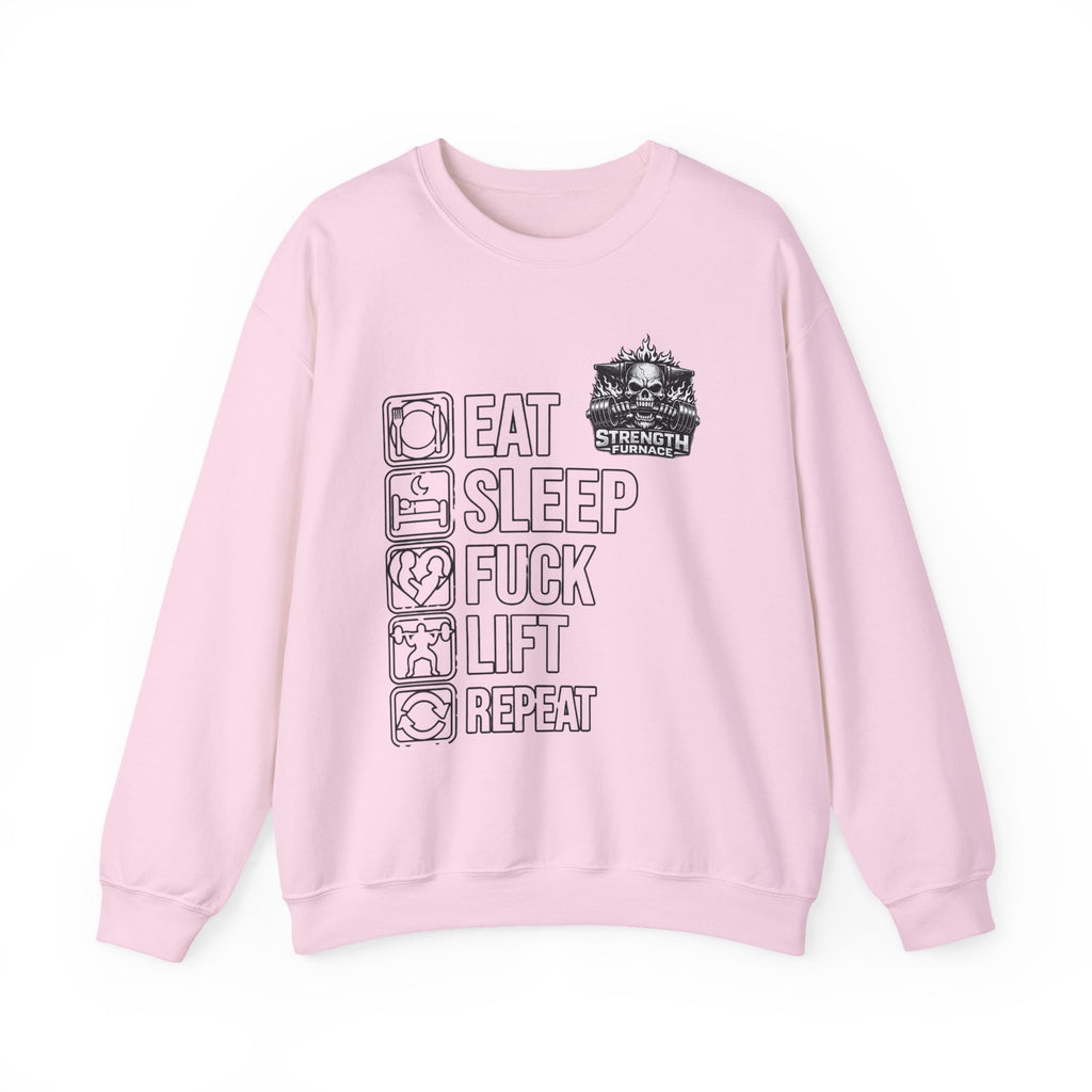 Crewneck Sweatshirt — Eat Sleep Fuck Lift Repeat Gym Graphic