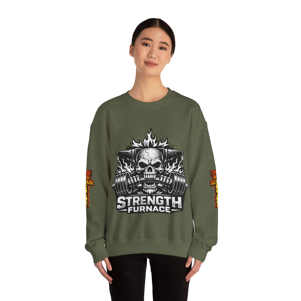 Strength Furnace Crewneck Sweatshirt — "Deadlift or Die" Gym Pullover