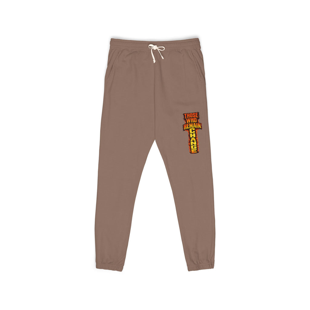 Graphic Sweatpants — Vertical 'Peace, Love, Music' Retro Band Design