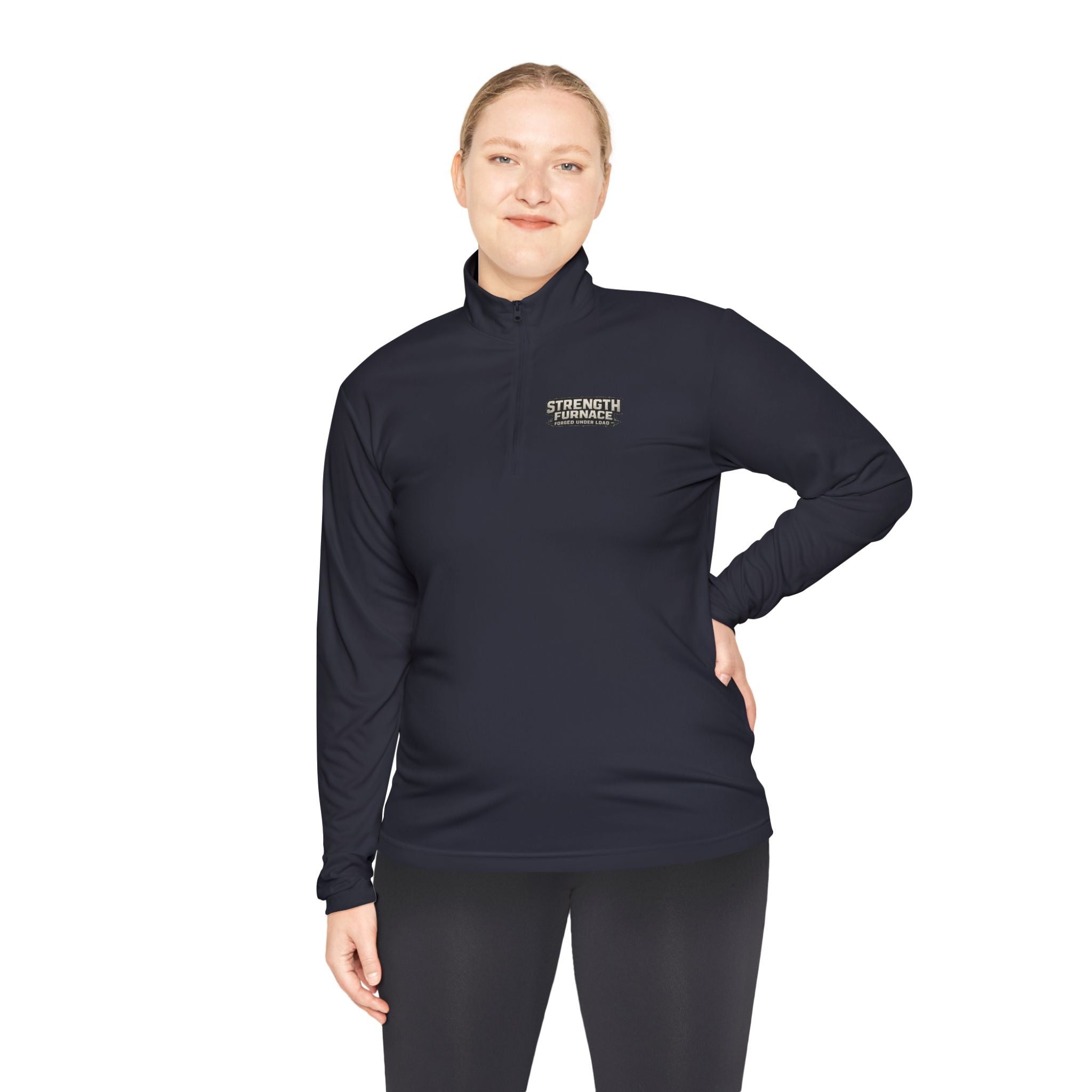 Quarter-Zip Pullover — "Calories Don't Burn, I Crush Them" Vintage Gym Graphic
