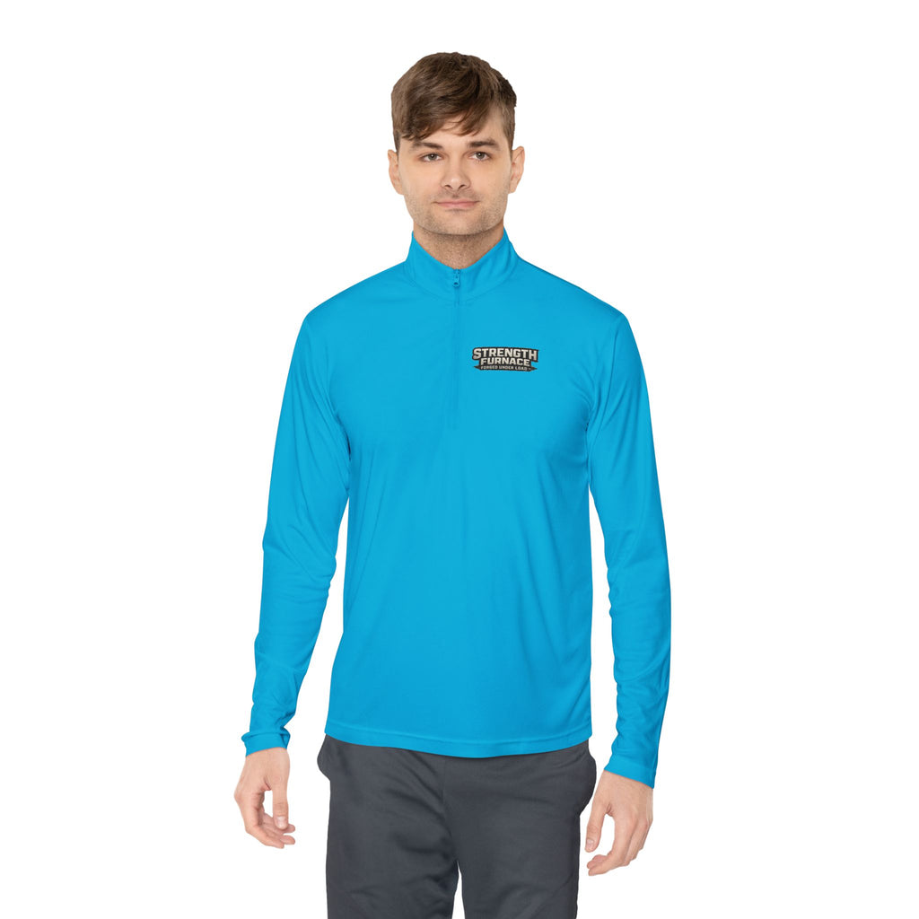 Quarter-Zip Pullover — "Calories Don't Burn, I Crush Them" Vintage Gym Graphic
