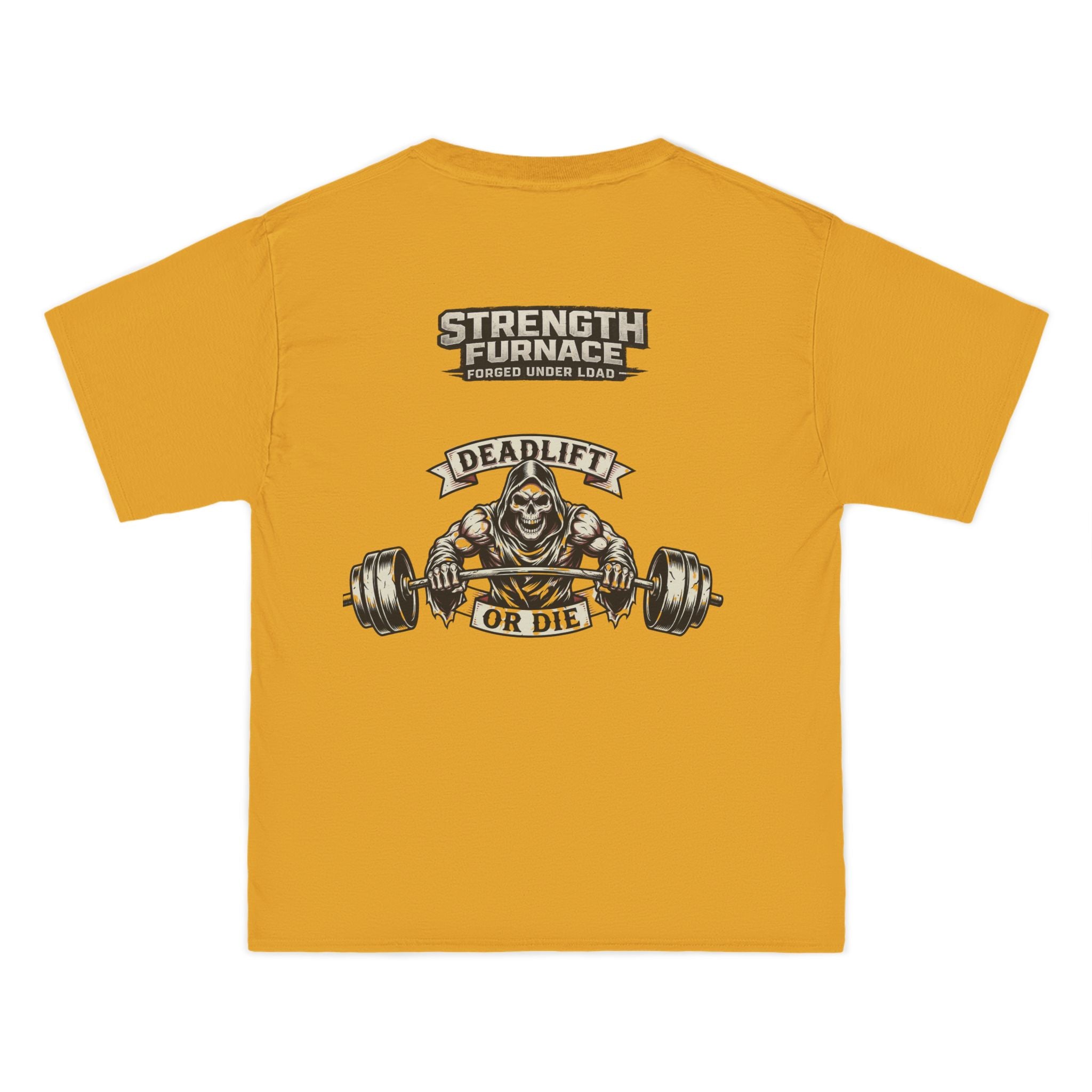 Strength Furnace Skull Gym T-Shirt — Deadlift Weightlifting Tee