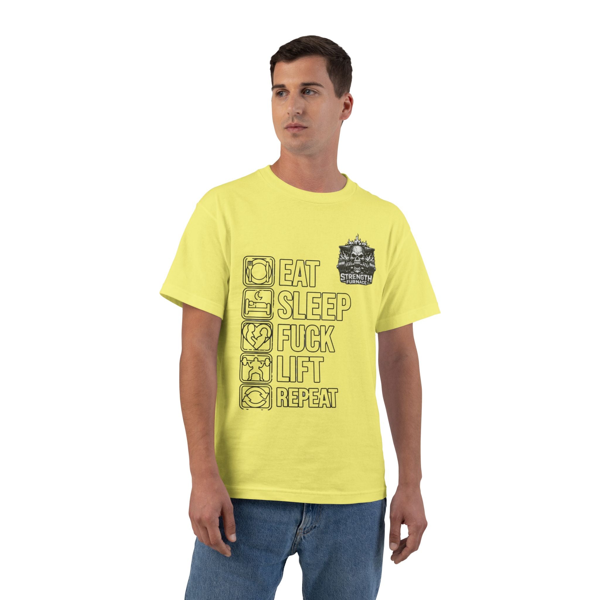 Eat Sleep Fuck Lift Repeat T-Shirt — Gym Humor Workout Tee