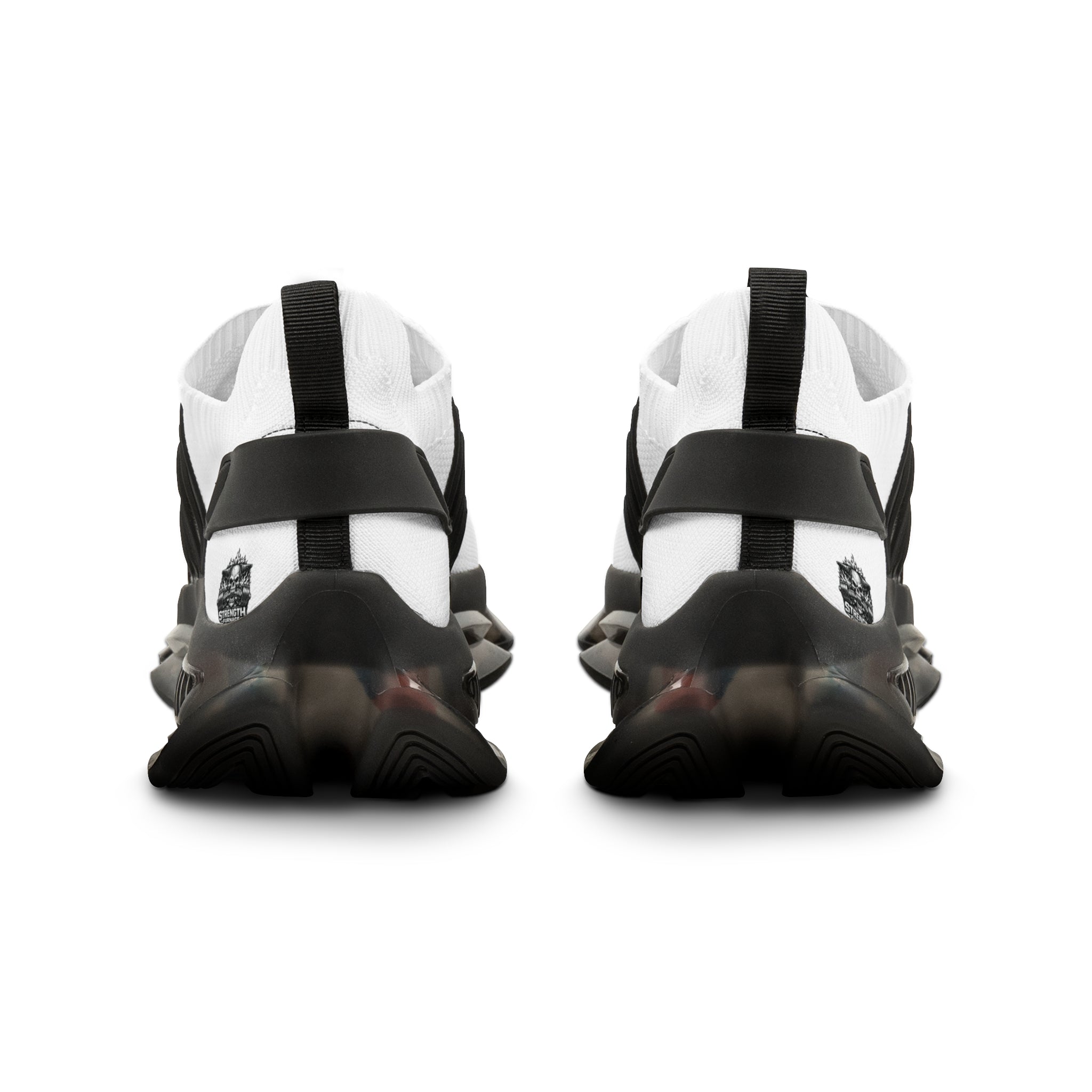 Men's Lightweight Mesh Sneakers — Breathable White Athletic Shoes with Color-Speckled Sole