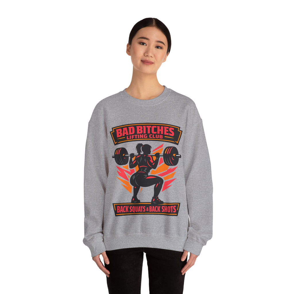 Bad Bitches Lifting Club Crewneck Sweatshirt — Women's Weightlifting Gym Pullover