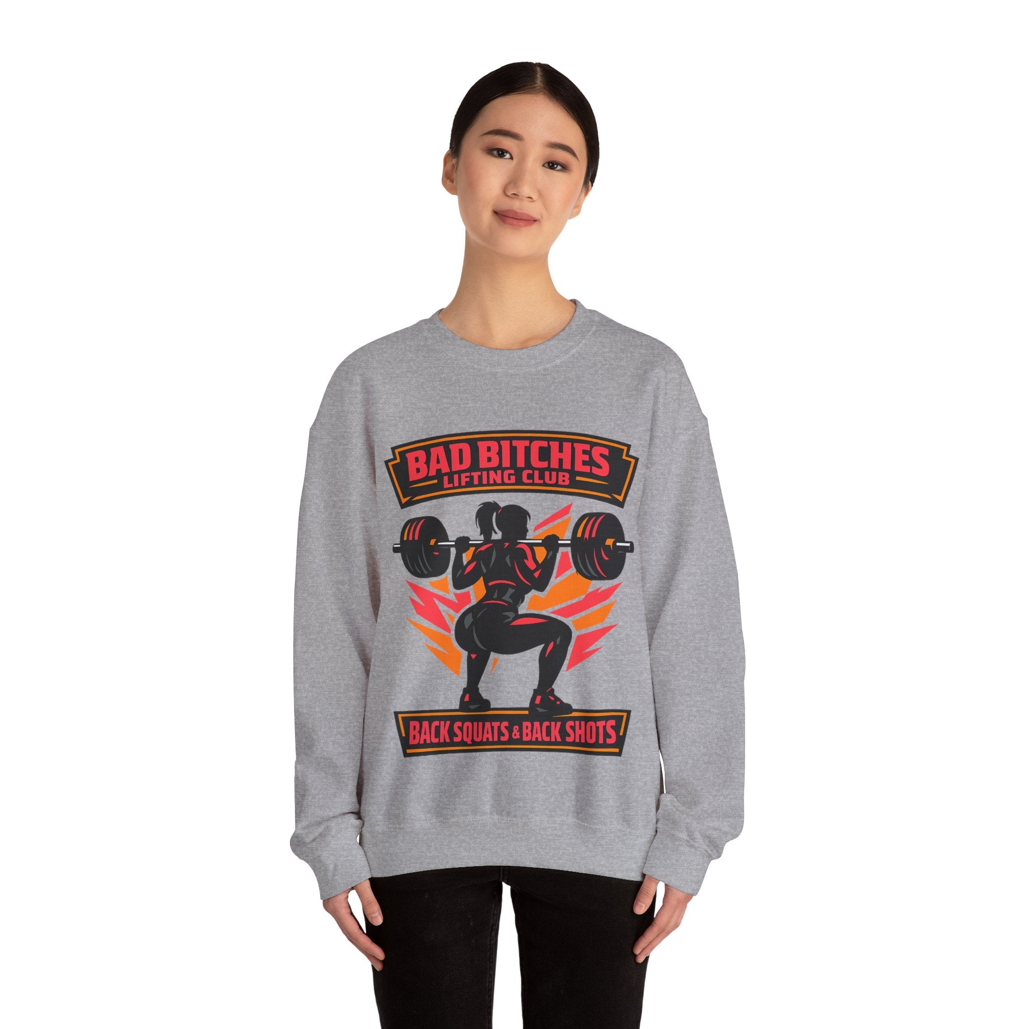 Bad Bitches Lifting Club Crewneck Sweatshirt — Women's Weightlifting Gym Pullover