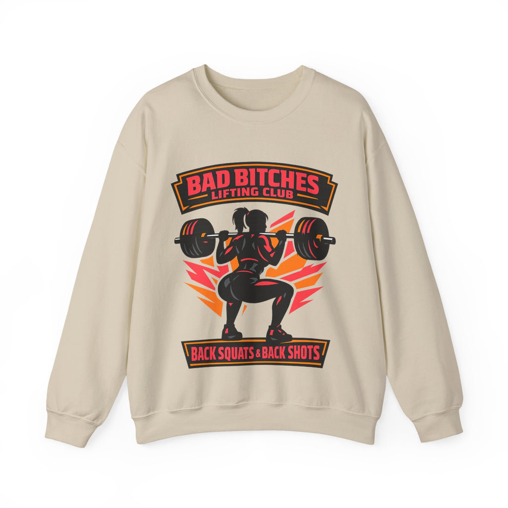 Bad Bitches Lifting Club Crewneck Sweatshirt — Women's Weightlifting Gym Pullover