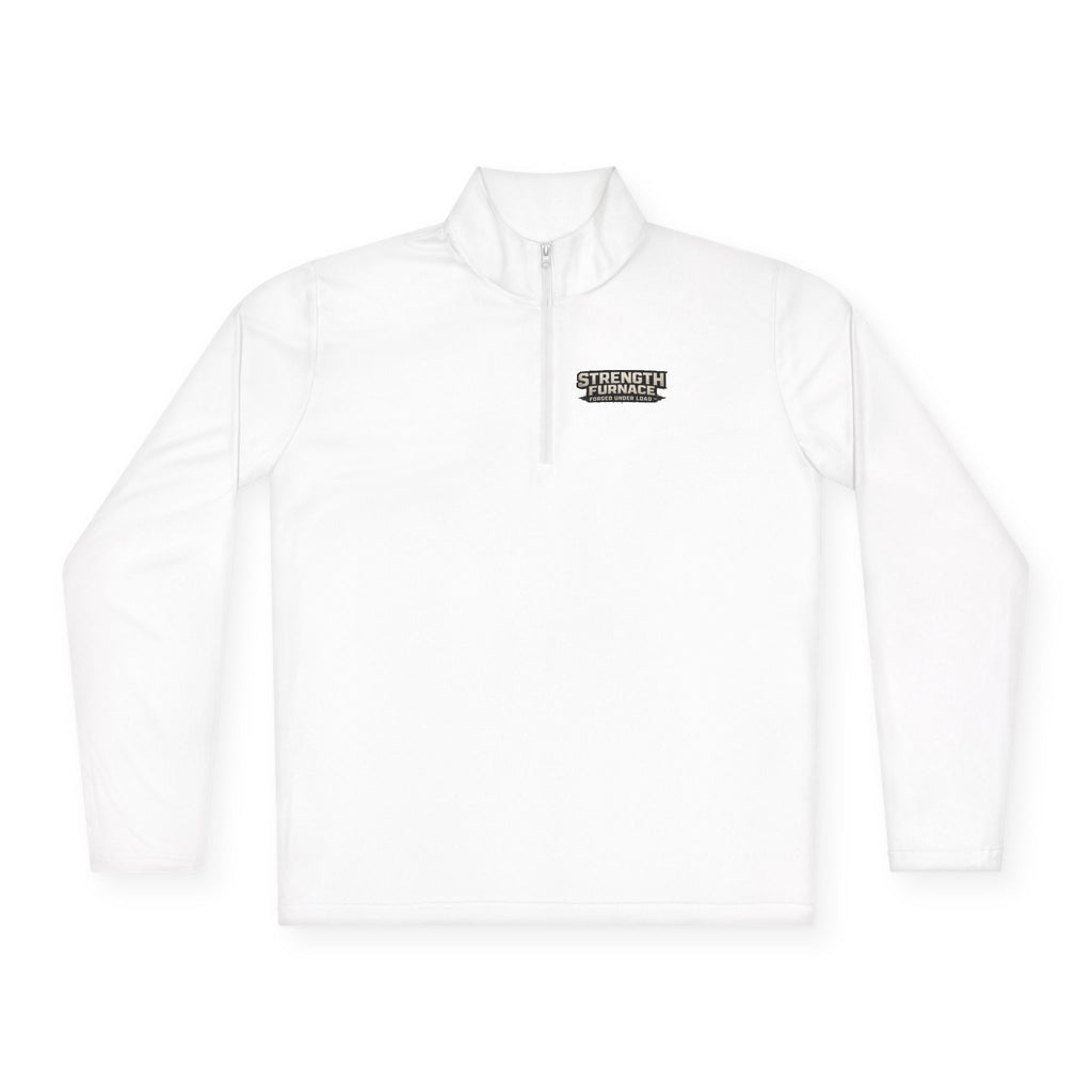 Quarter-Zip Pullover — "Calories Don't Burn, I Crush Them" Vintage Gym Graphic