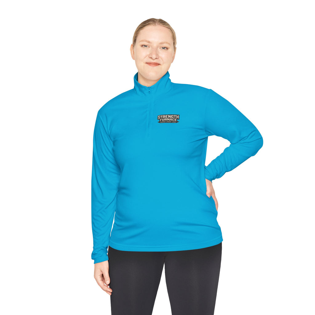 Quarter-Zip Pullover — "Calories Don't Burn, I Crush Them" Vintage Gym Graphic