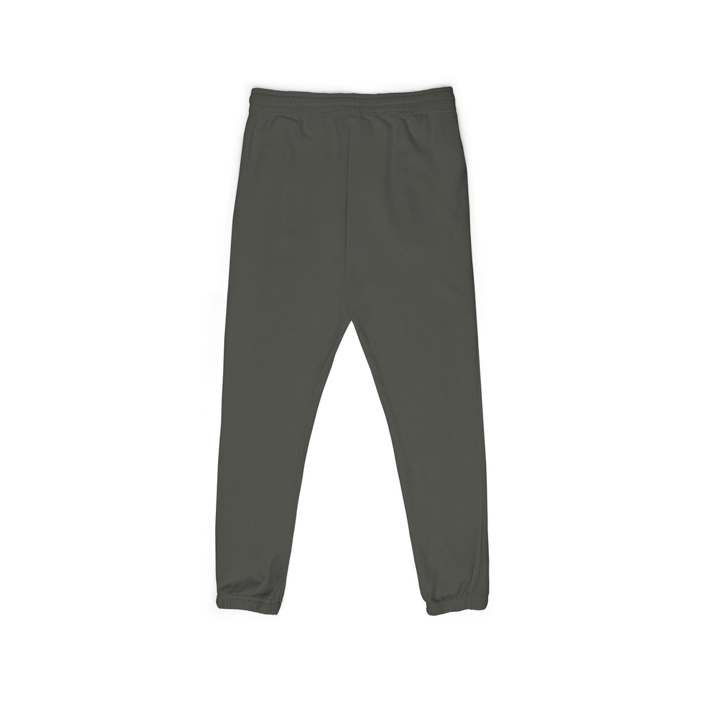 Graphic Sweatpants — Vertical 'Peace, Love, Music' Retro Band Design