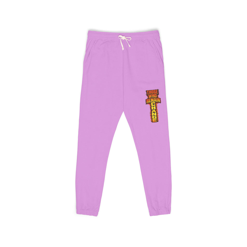 Graphic Sweatpants — Vertical 'Peace, Love, Music' Retro Band Design