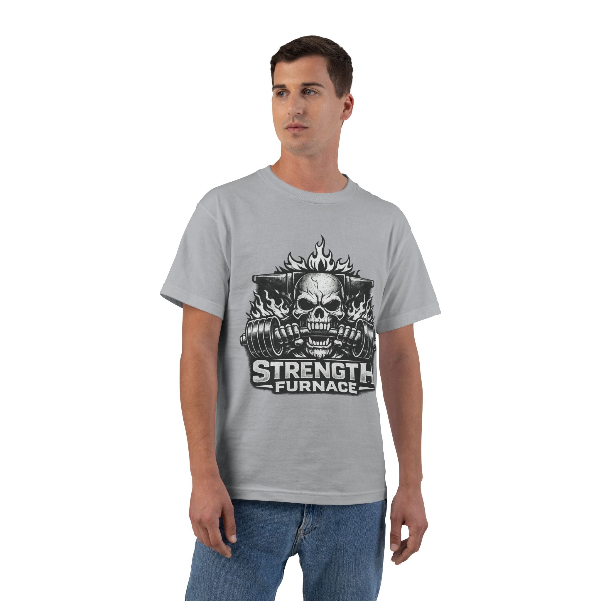 Strength Furnace Skull Gym T-Shirt — Deadlift Weightlifting Tee