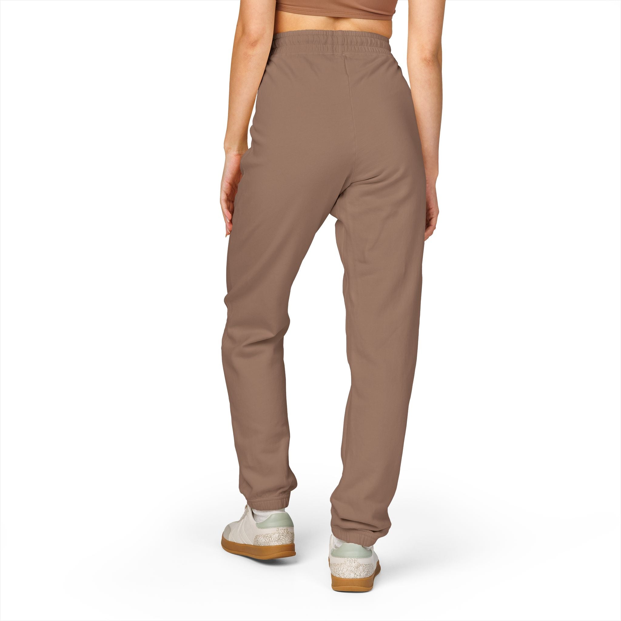 Graphic Sweatpants — Vertical 'Peace, Love, Music' Retro Band Design