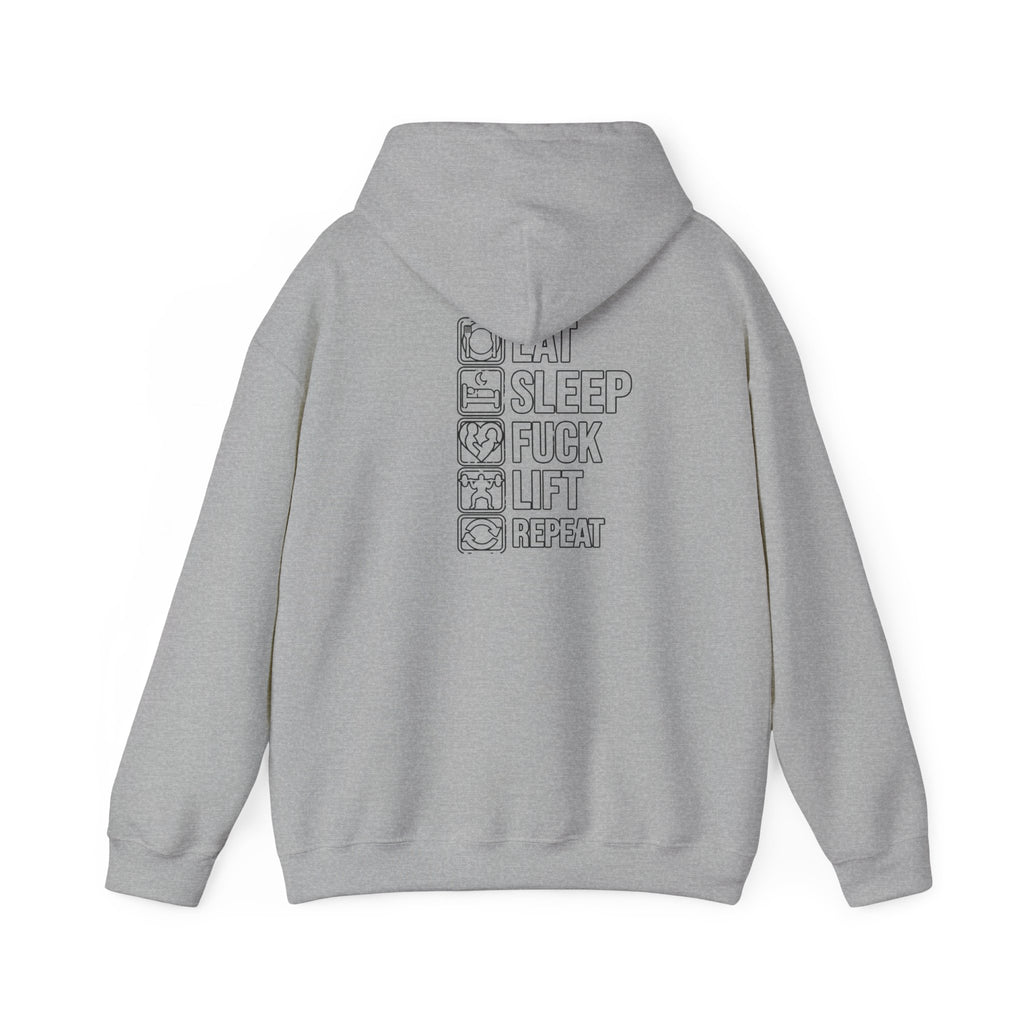 Gym Hoodie - "Eat Sleep F*** Lift Repeat" Strength Training Hoodie