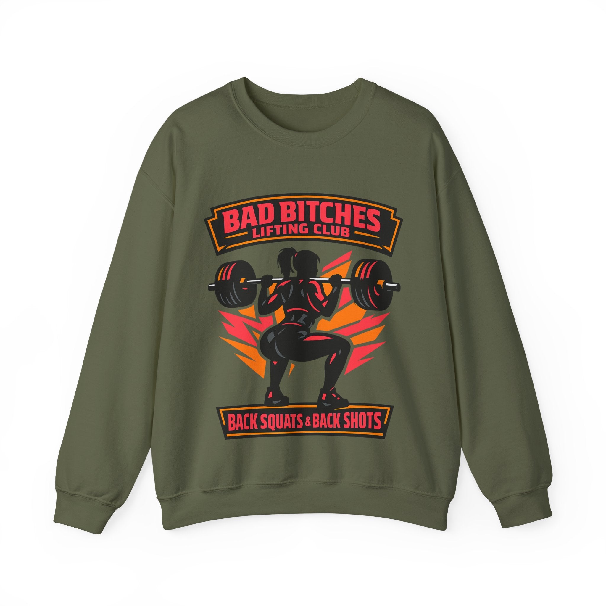 Bad Bitches Lifting Club Crewneck Sweatshirt — Women's Weightlifting Gym Pullover
