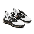 Men's Lightweight Mesh Sneakers — Breathable White Athletic Shoes with Color-Speckled Sole