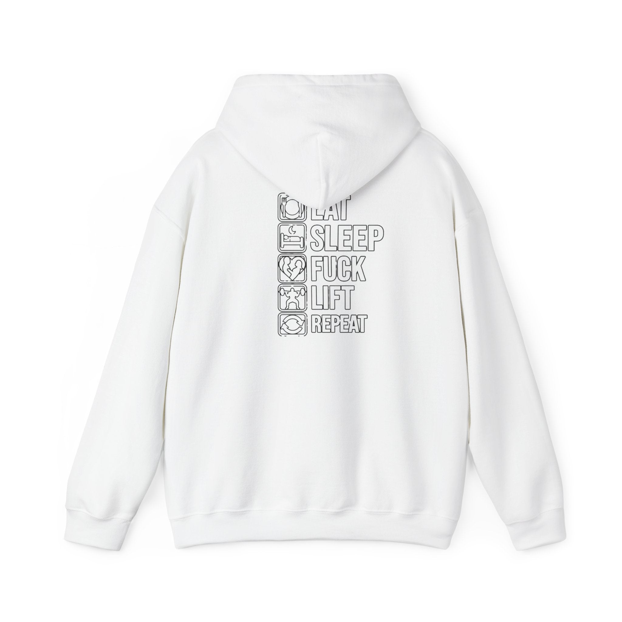 Gym Hoodie - "Eat Sleep F*** Lift Repeat" Strength Training Hoodie