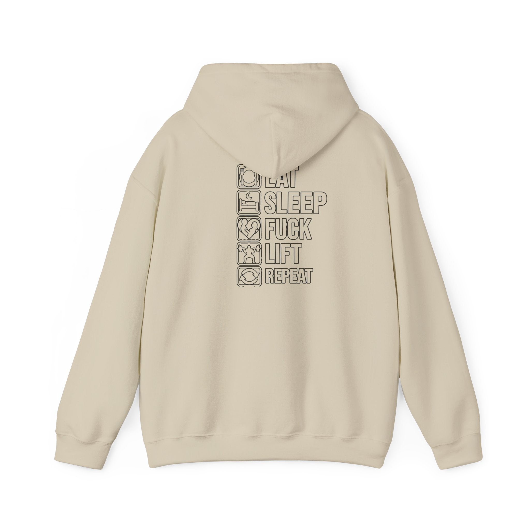 Gym Hoodie - "Eat Sleep F*** Lift Repeat" Strength Training Hoodie