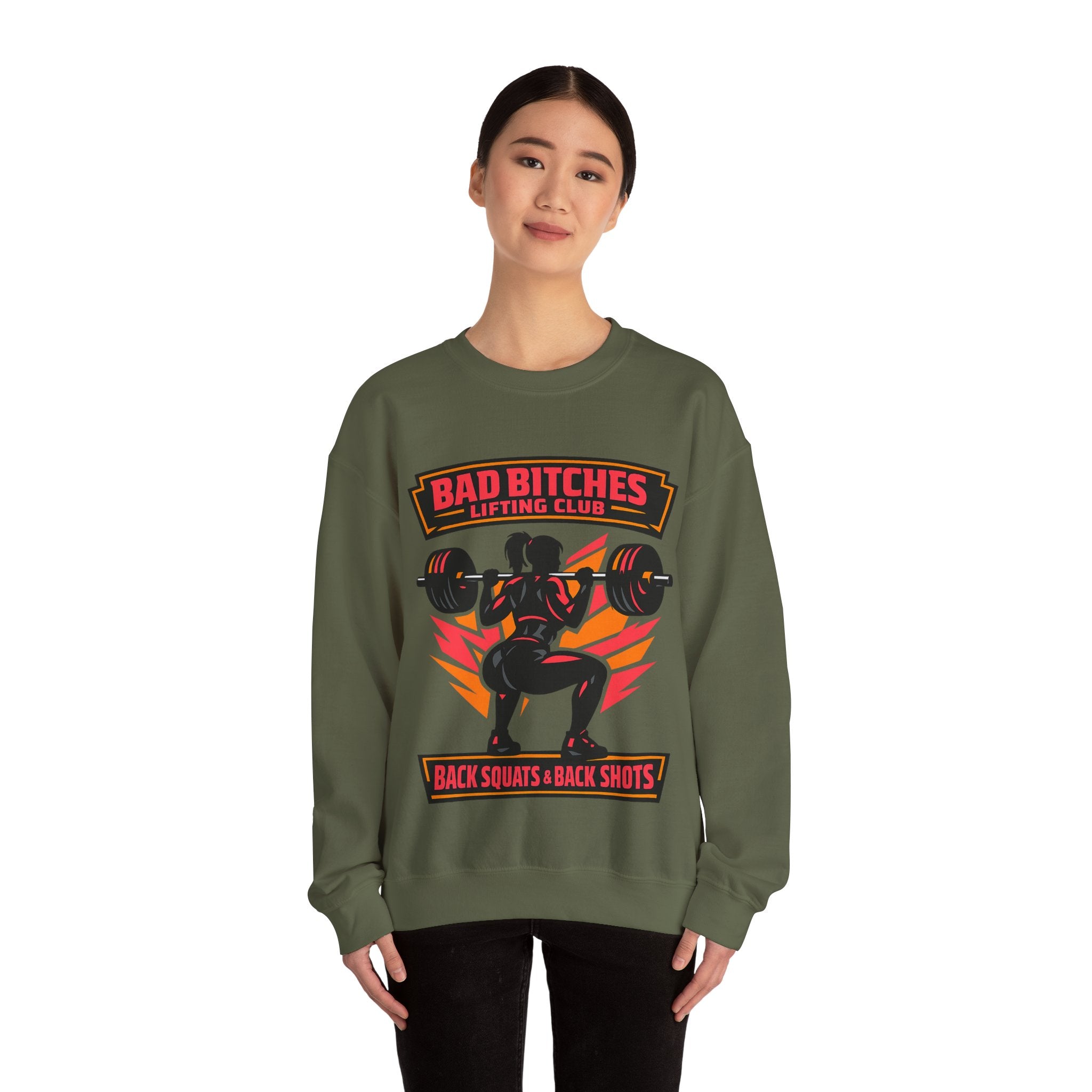 Bad Bitches Lifting Club Crewneck Sweatshirt — Women's Weightlifting Gym Pullover