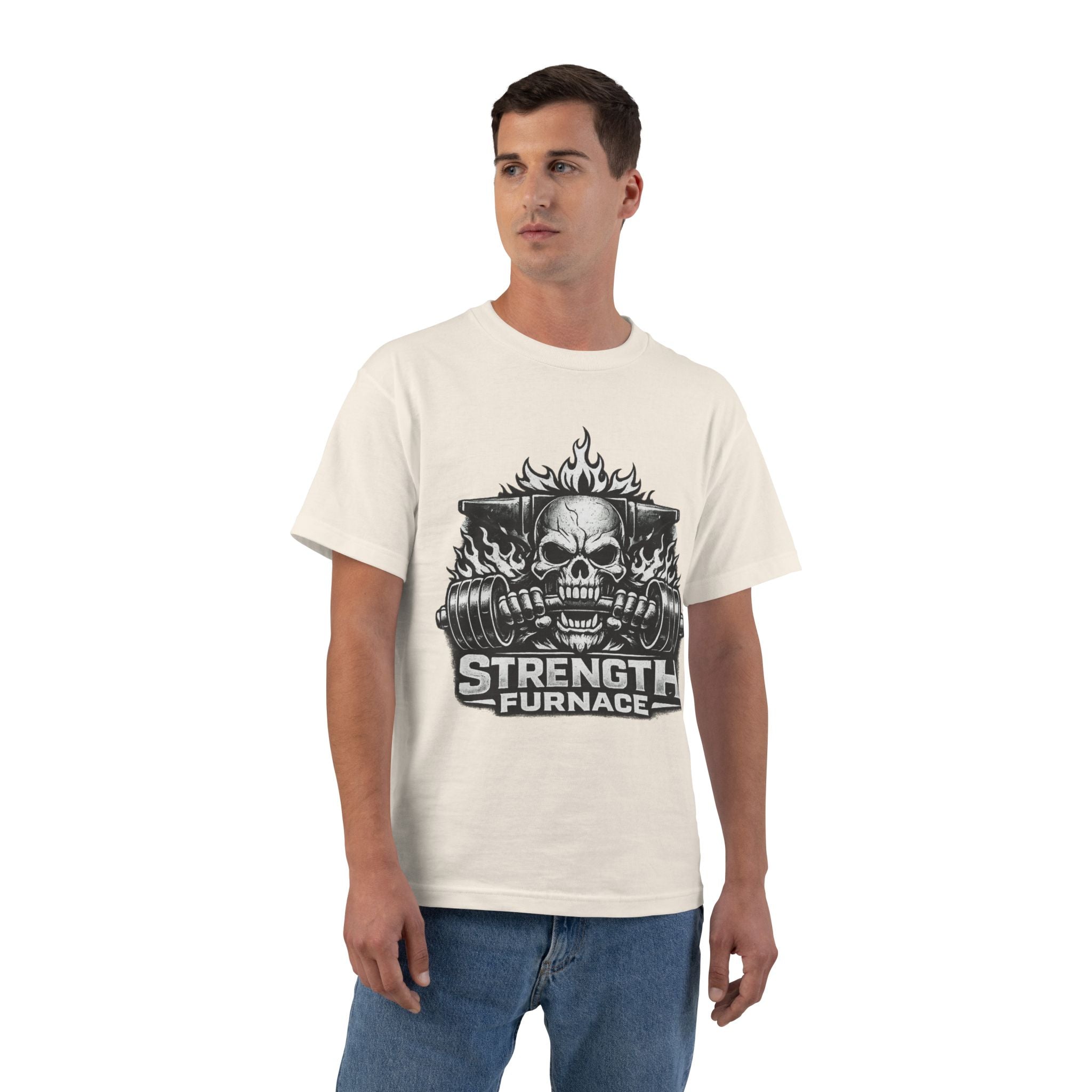 Strength Furnace Skull Gym T-Shirt — Deadlift Weightlifting Tee