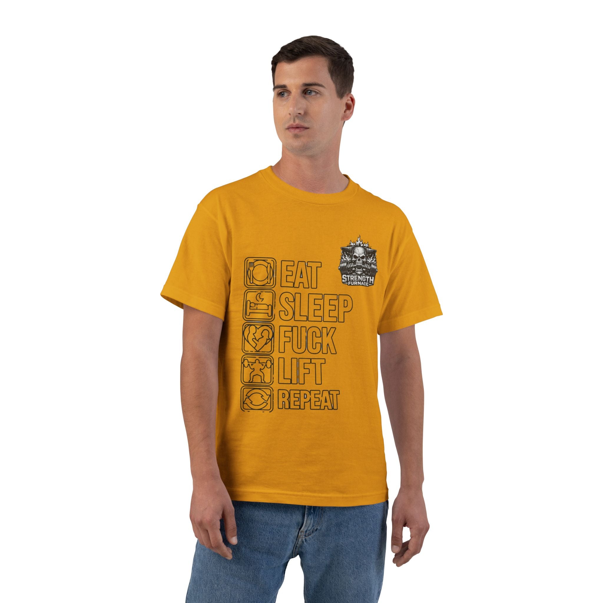 Eat Sleep Fuck Lift Repeat T-Shirt — Gym Humor Workout Tee