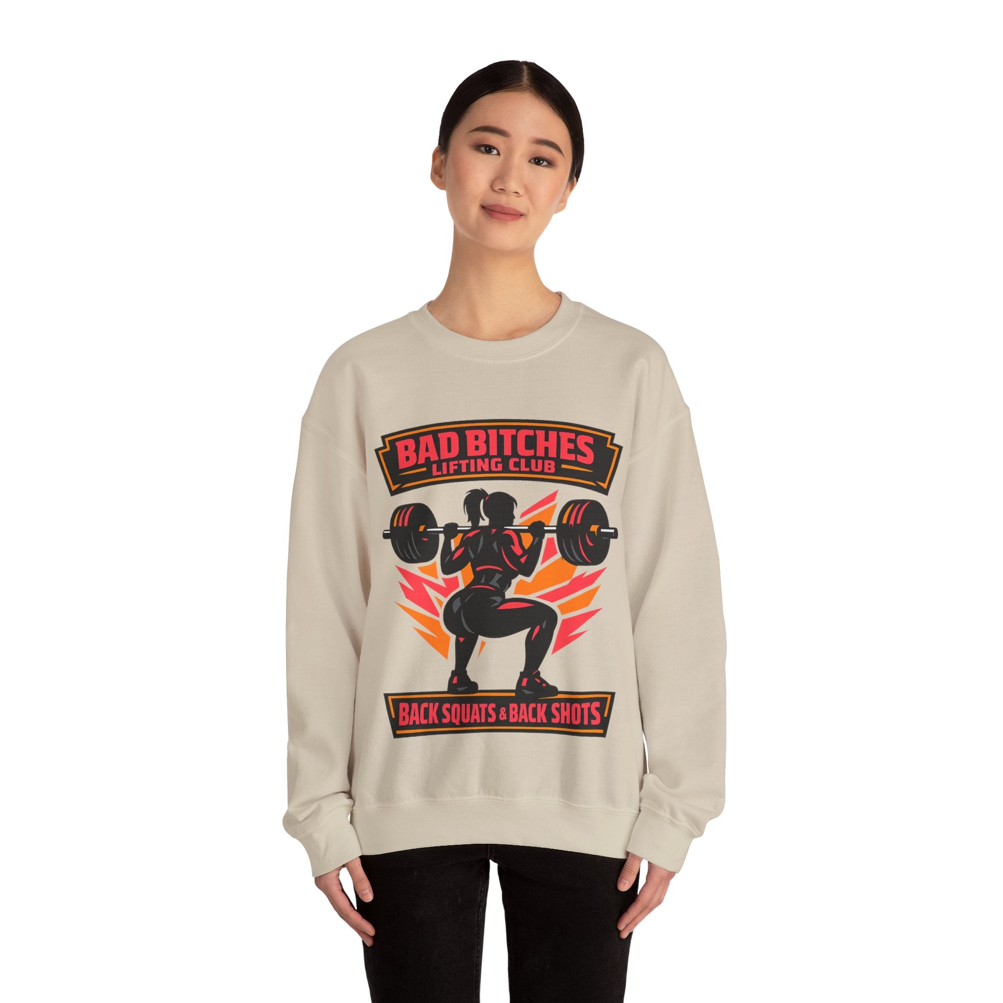 Bad Bitches Lifting Club Crewneck Sweatshirt — Women's Weightlifting Gym Pullover