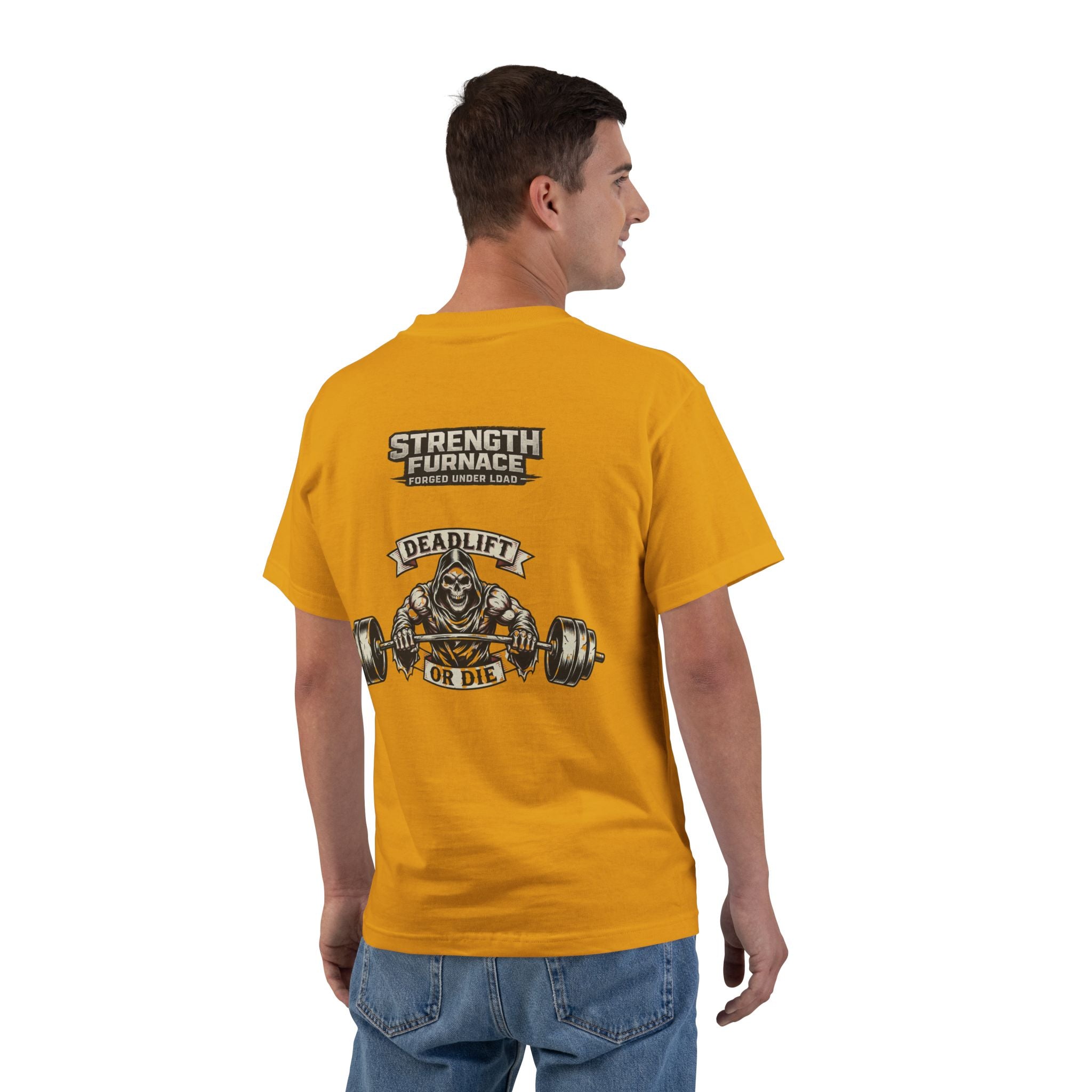 Strength Furnace Skull Gym T-Shirt — Deadlift Weightlifting Tee
