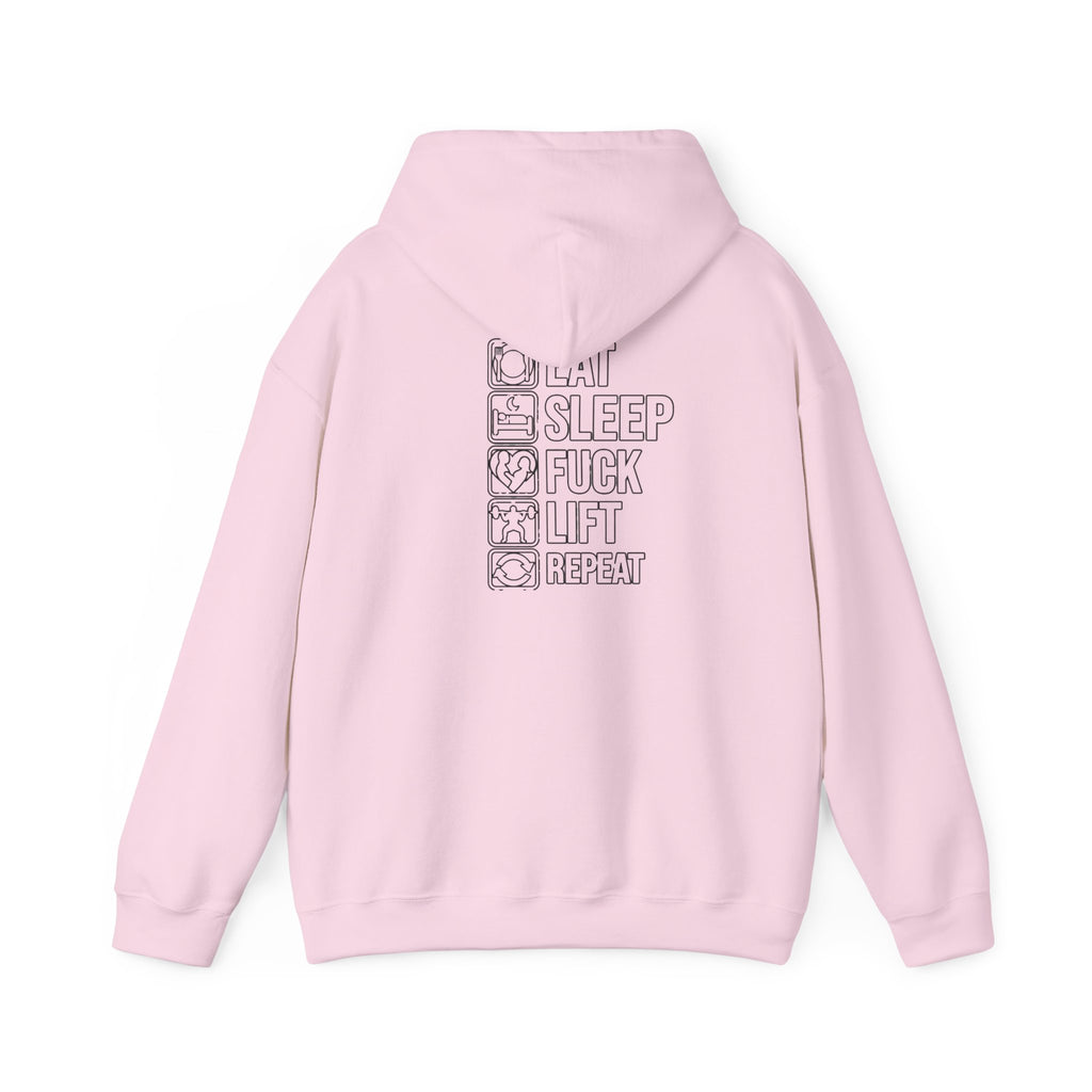 Gym Hoodie - "Eat Sleep F*** Lift Repeat" Strength Training Hoodie