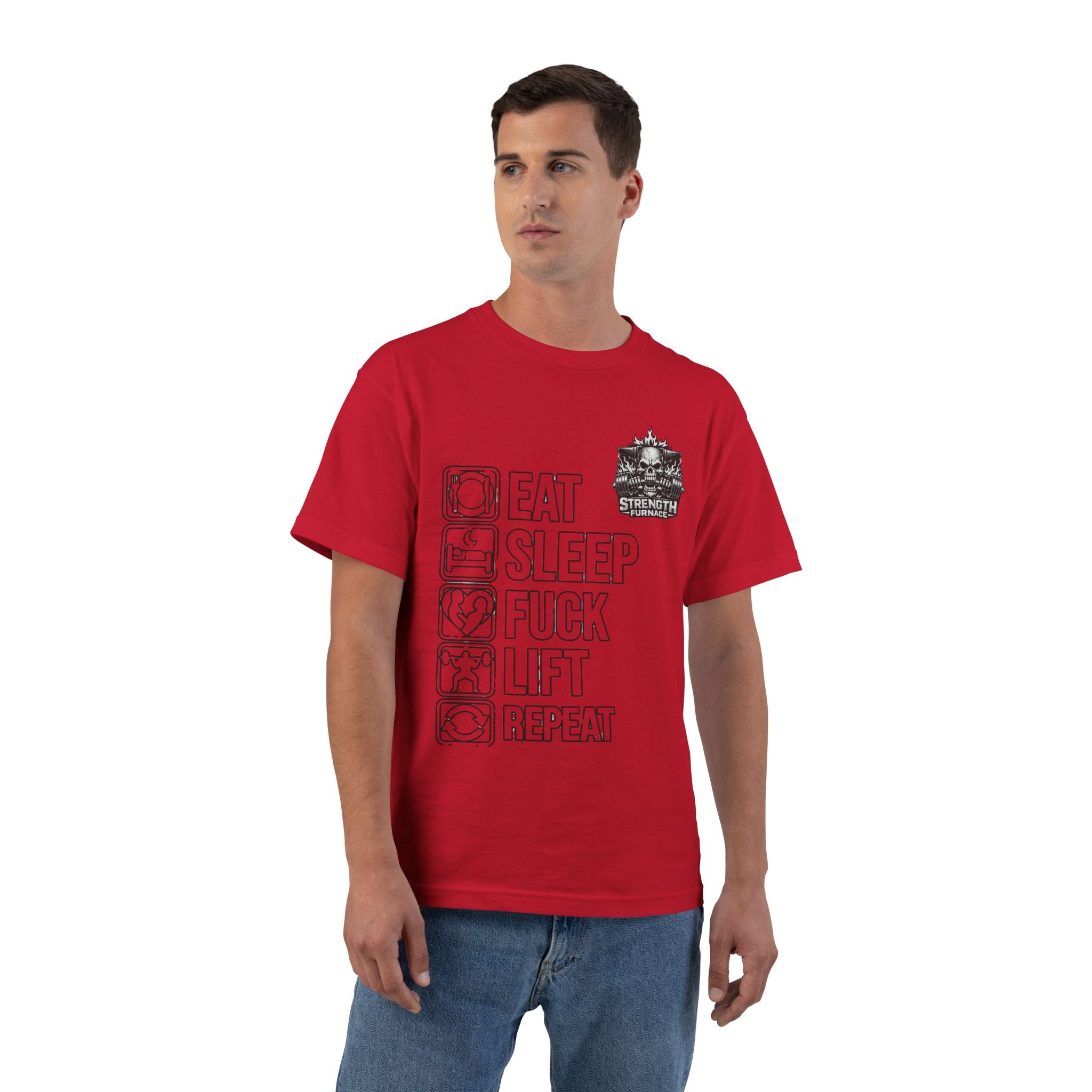 Eat Sleep Fuck Lift Repeat T-Shirt — Gym Humor Workout Tee
