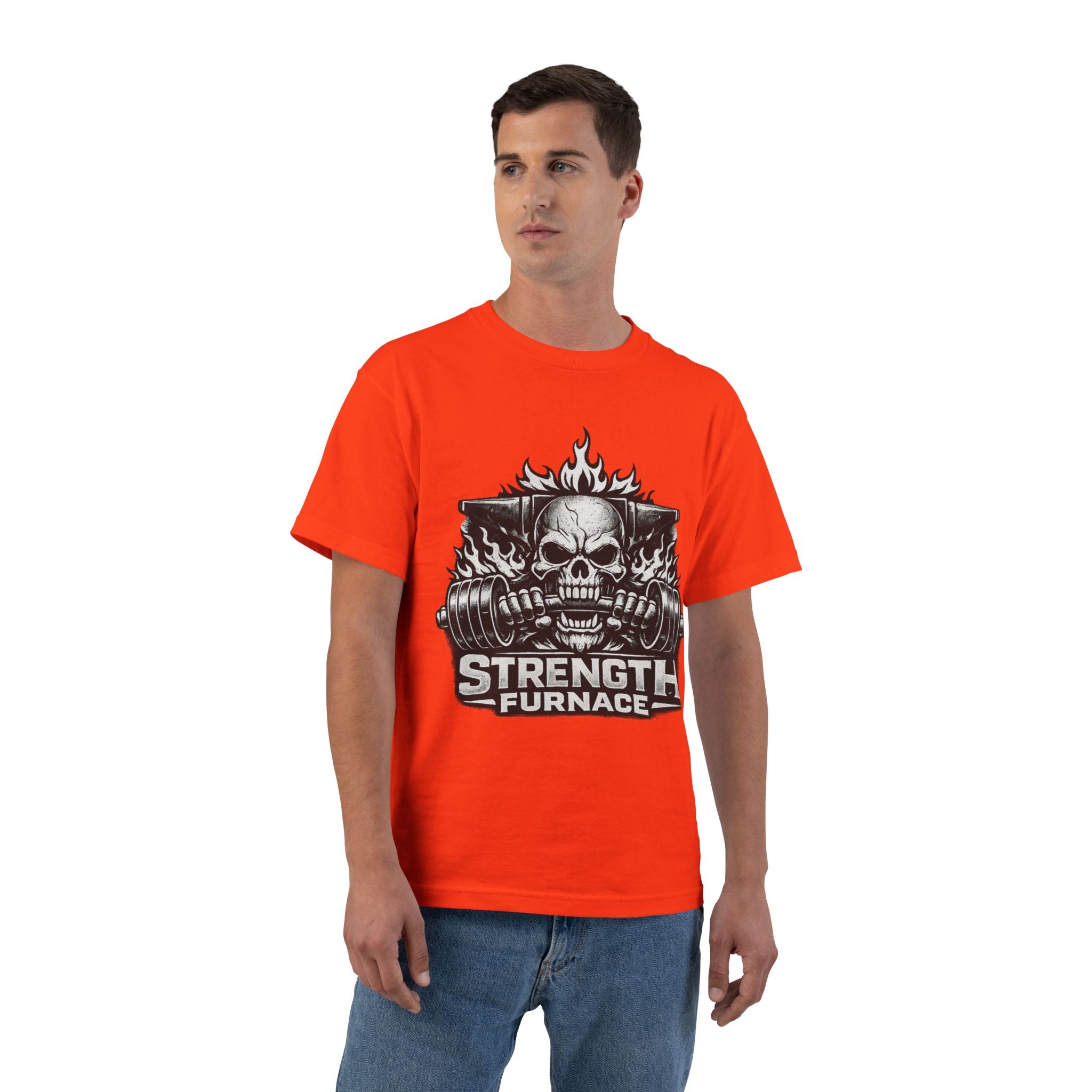 Strength Furnace Skull Gym T-Shirt — Deadlift Weightlifting Tee