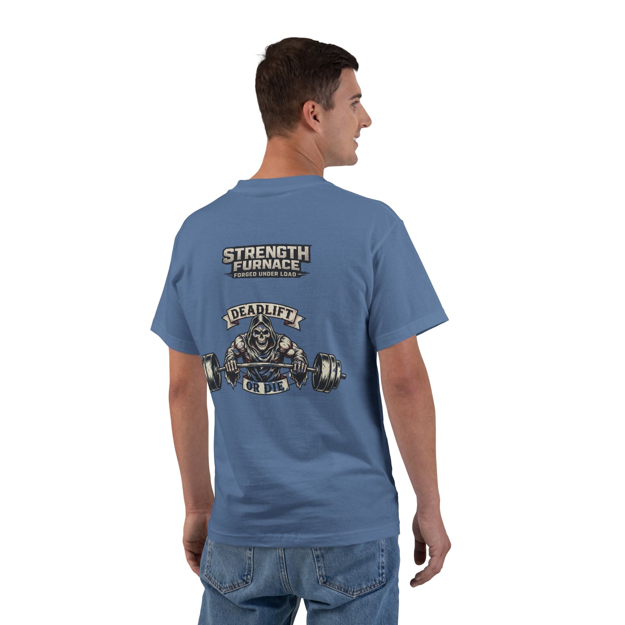 Strength Furnace Skull Gym T-Shirt — Deadlift Weightlifting Tee