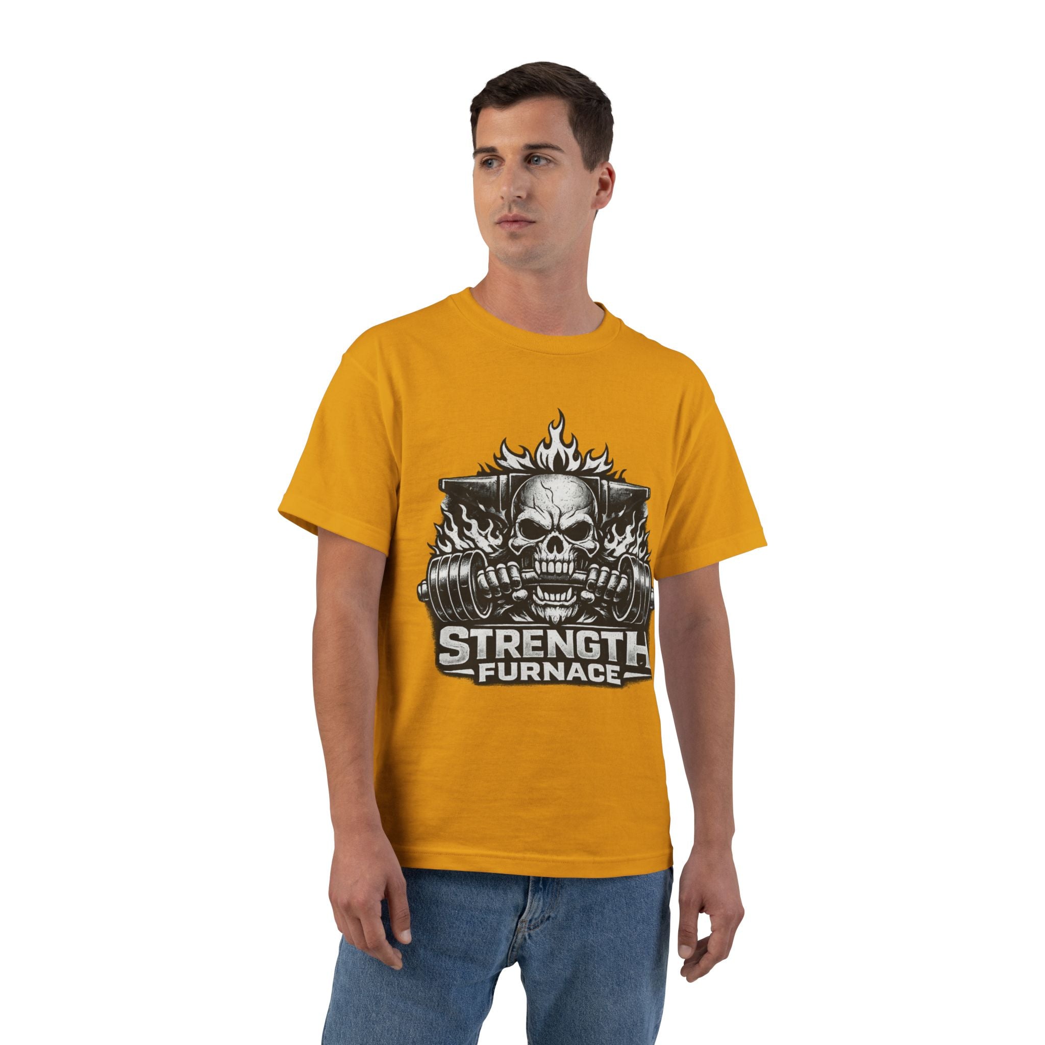 Strength Furnace Skull Gym T-Shirt — Deadlift Weightlifting Tee