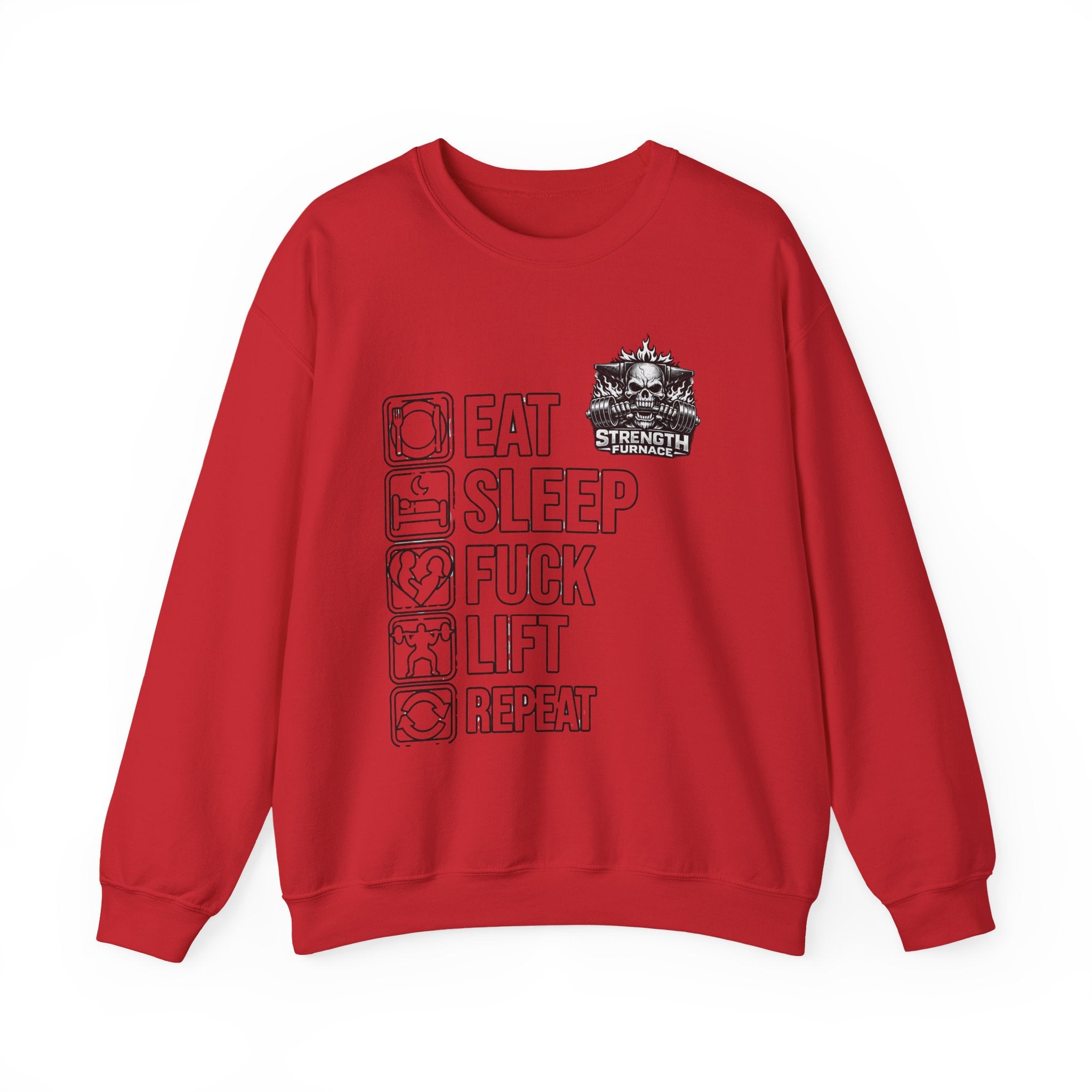 Crewneck Sweatshirt — Eat Sleep Fuck Lift Repeat Gym Graphic