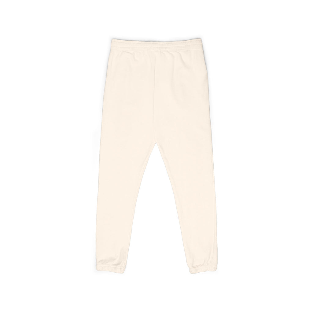Graphic Sweatpants — Vertical 'Peace, Love, Music' Retro Band Design