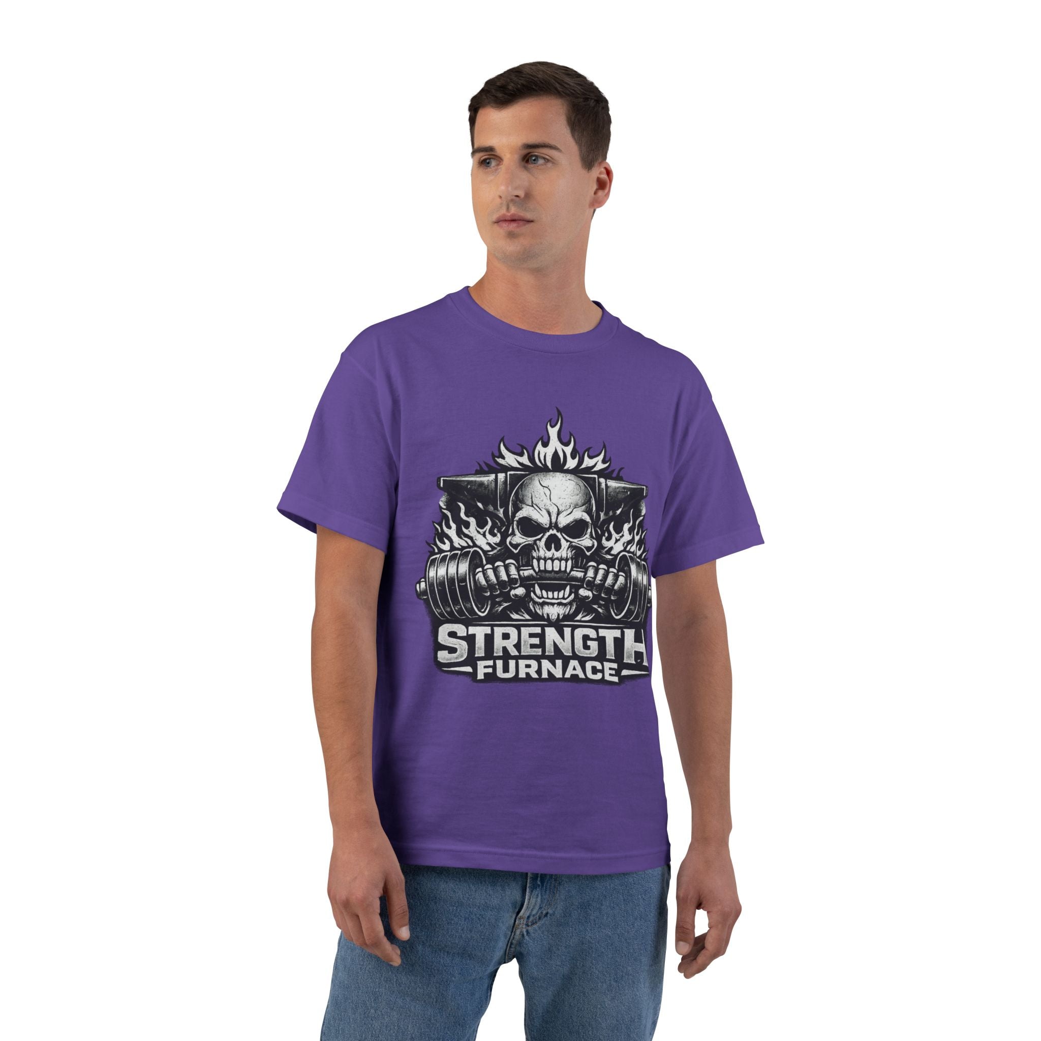 Strength Furnace Skull Gym T-Shirt — Deadlift Weightlifting Tee