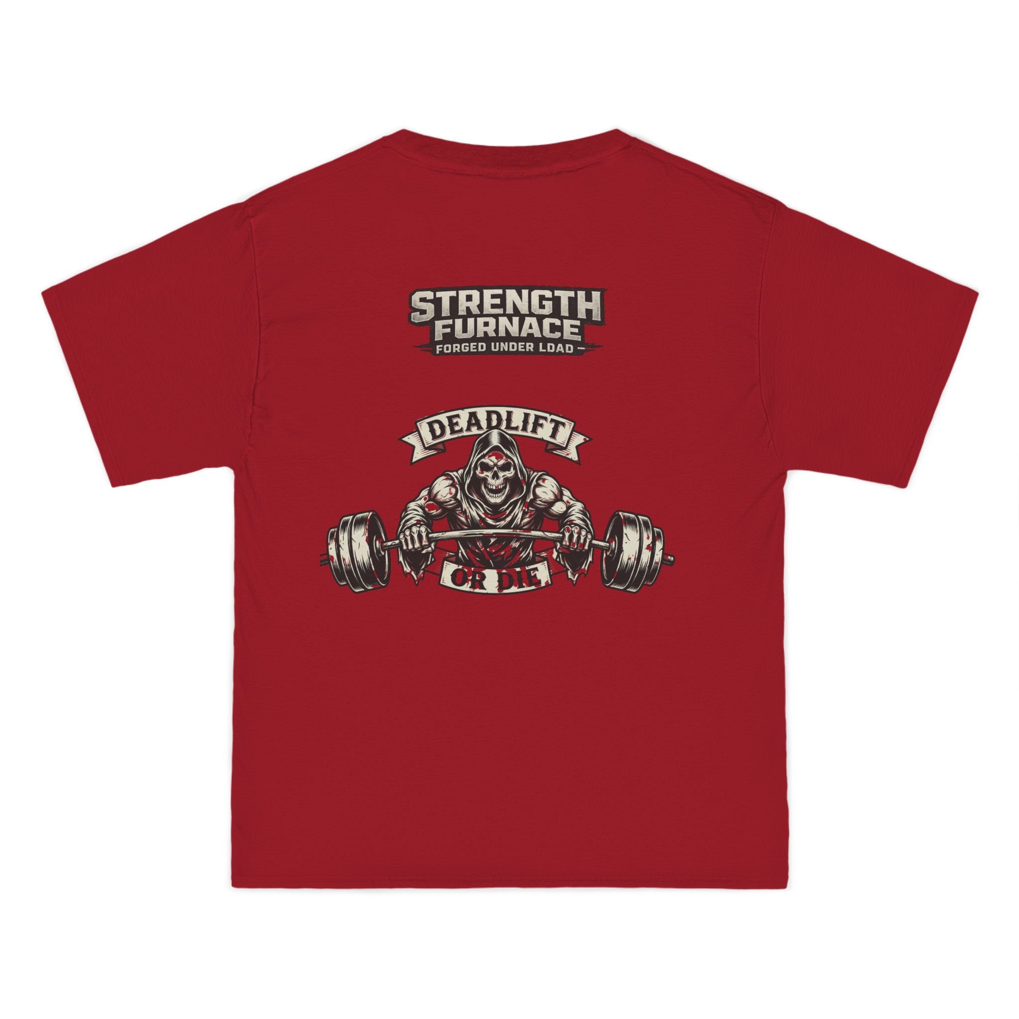 Strength Furnace Skull Gym T-Shirt — Deadlift Weightlifting Tee
