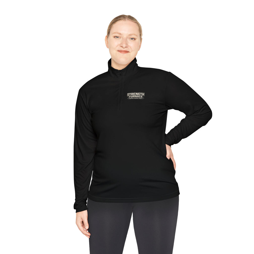 Quarter-Zip Pullover — "Calories Don't Burn, I Crush Them" Vintage Gym Graphic