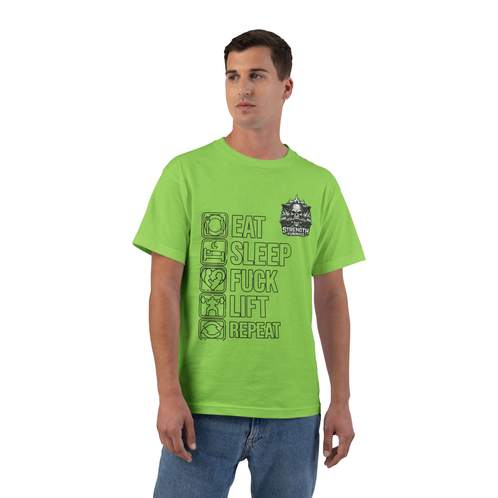 Eat Sleep Fuck Lift Repeat T-Shirt — Gym Humor Workout Tee