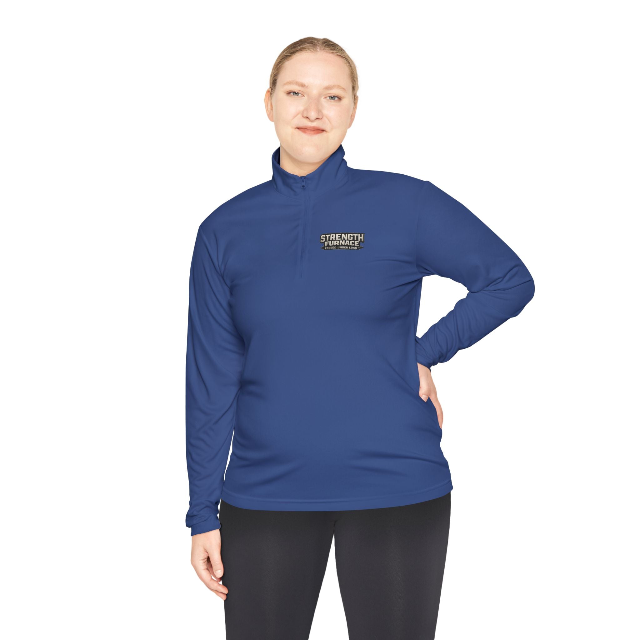 Quarter-Zip Pullover — "Calories Don't Burn, I Crush Them" Vintage Gym Graphic