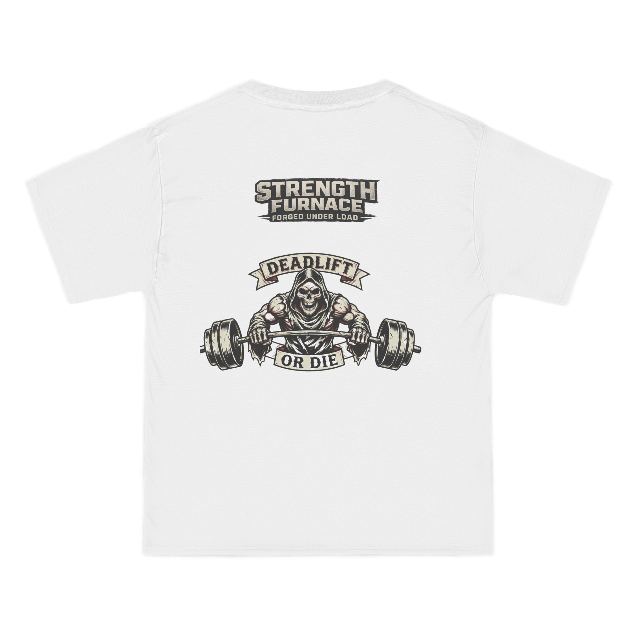 Strength Furnace Skull Gym T-Shirt — Deadlift Weightlifting Tee
